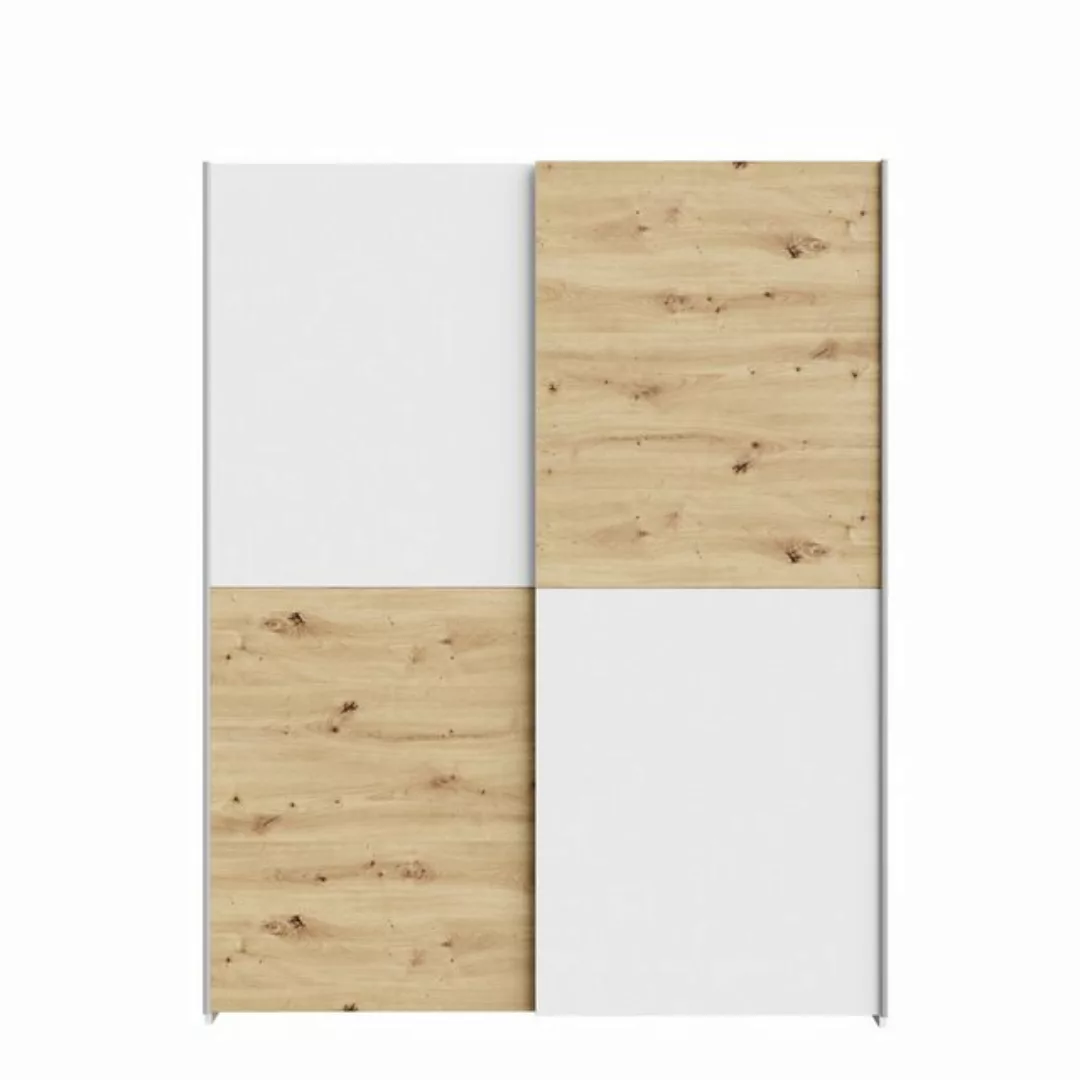 FORTE Schiebetürenschrank in Artisan Eiche Dekor / Weiss - 150,1x190,5x61,2 günstig online kaufen