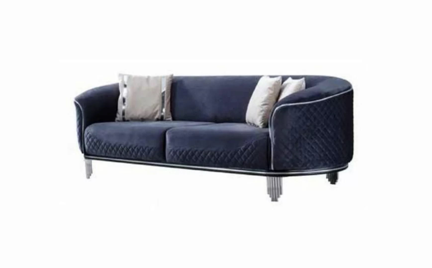 JVmoebel 3-Sitzer Blaues Luxus Designer Textilsofa Wohnzimmermöbel Dreisitz günstig online kaufen