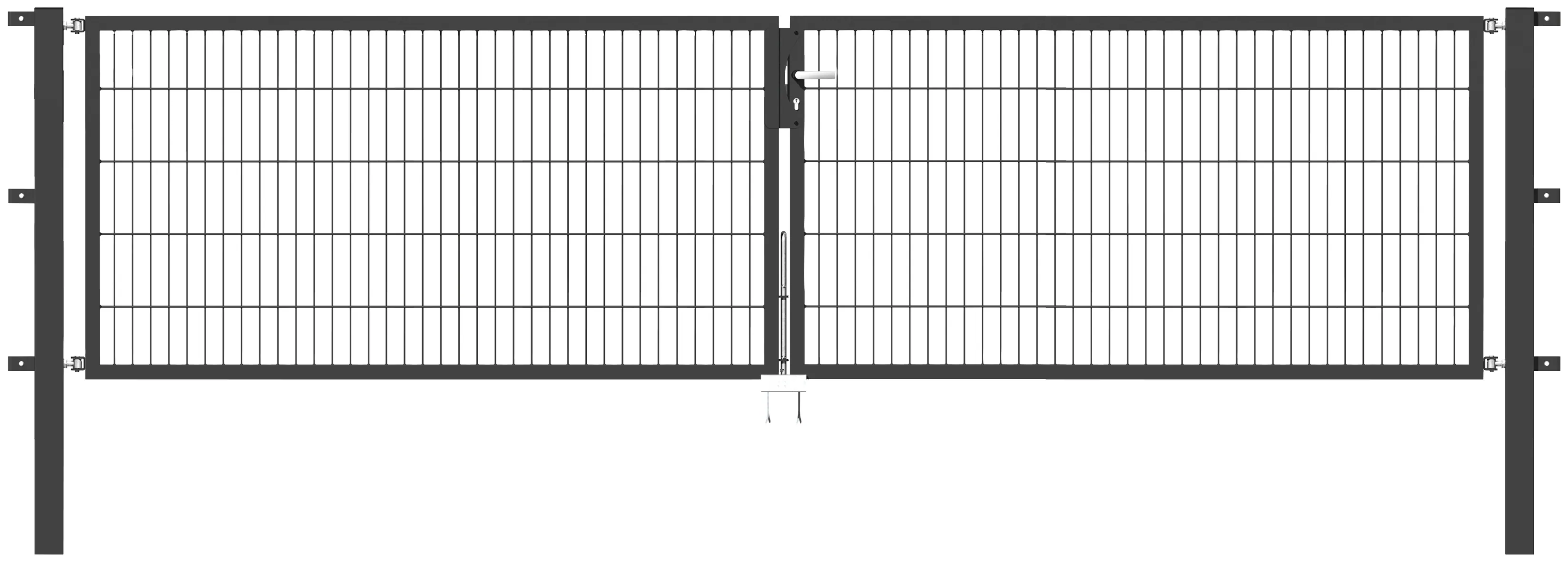 Metallzaun Doppeltor für Doppelstabmatte Anthrazit z. Einbeton. 140 cm x 40 günstig online kaufen