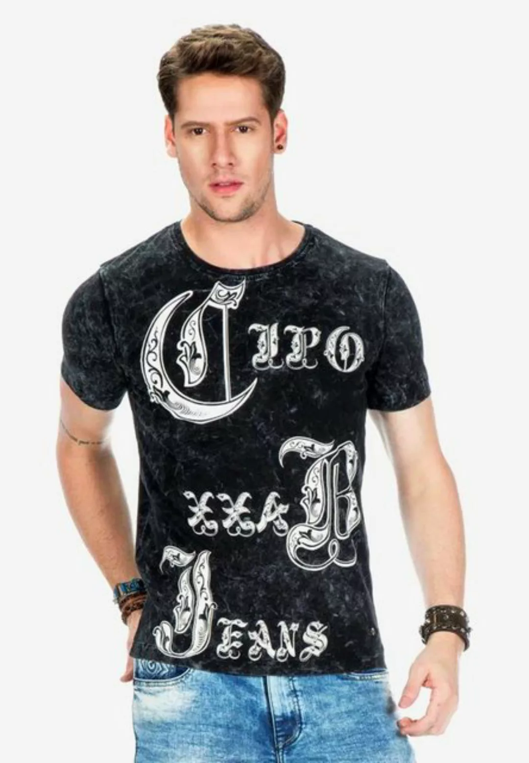 Cipo & Baxx T-Shirt mit stylischen Printmotiven günstig online kaufen