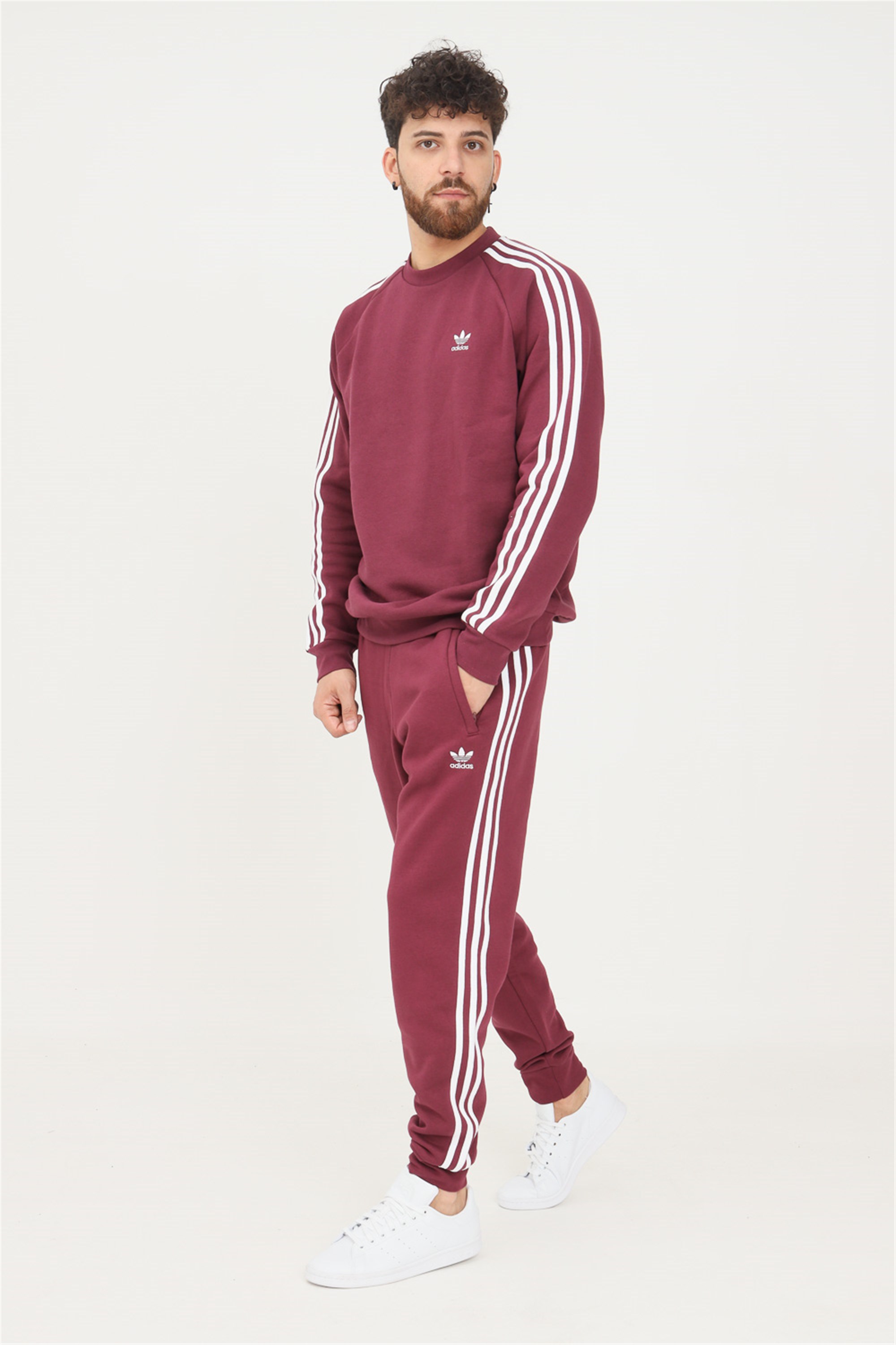 adidas Originals – adicolor – Jogginghose mit drei Streifen in Pflaume-Viol günstig online kaufen