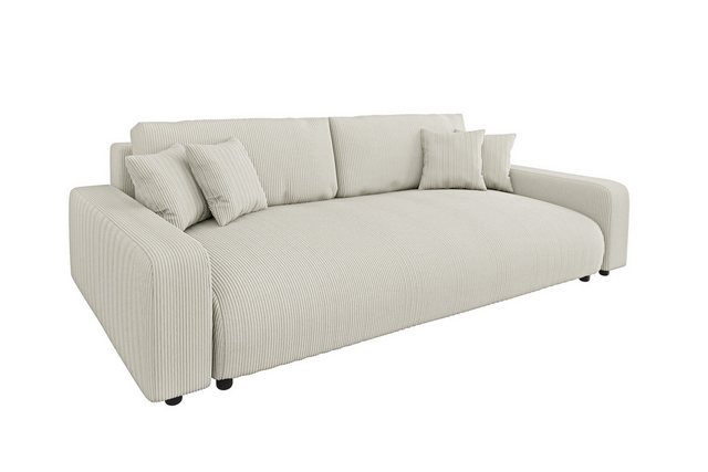 S-Style Möbel Sofa Emma mit Schlaffunktion und Bettkasten in Cord-Stoff günstig online kaufen