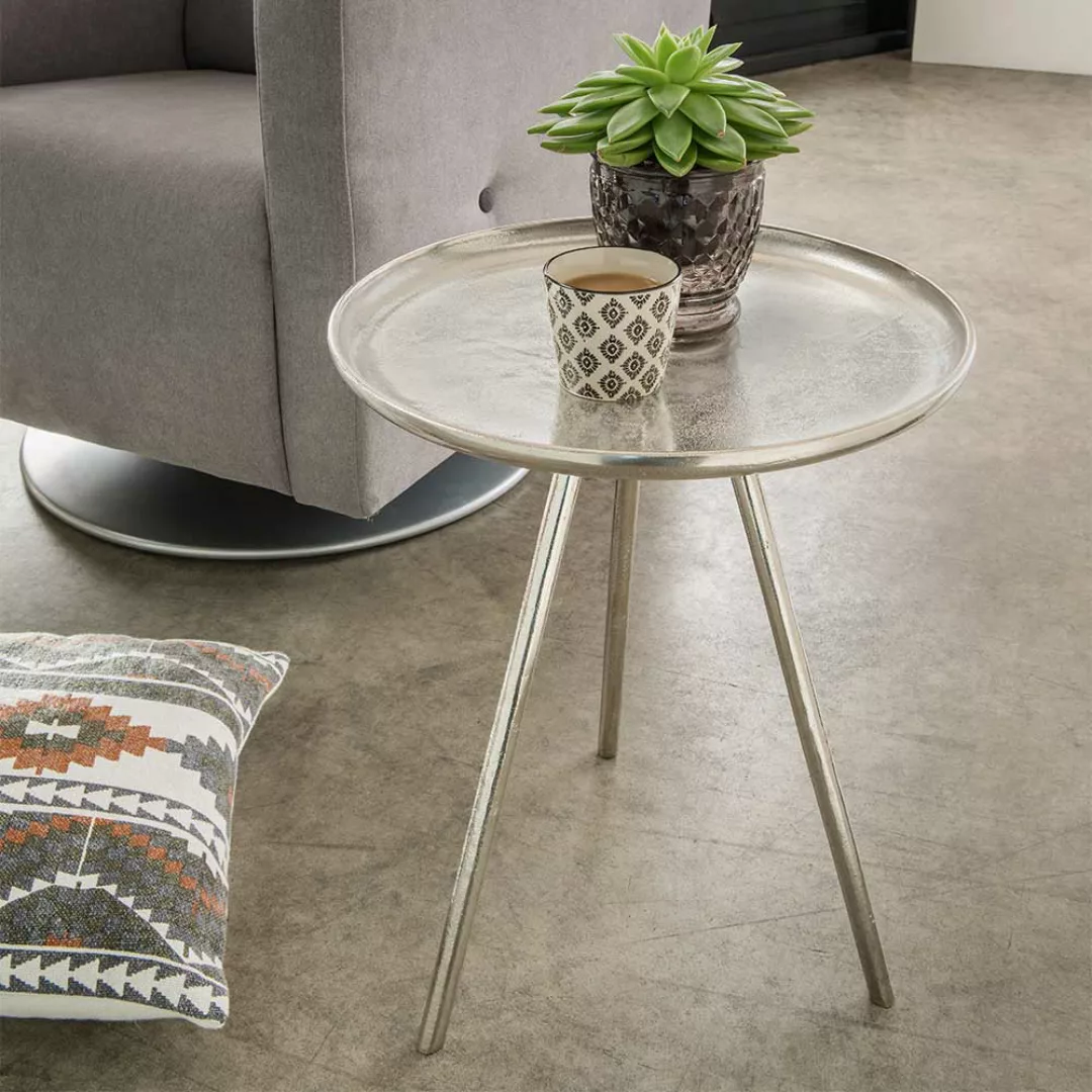 Beistelltisch Sofa aus Aluminium 40 cm Durchmesser günstig online kaufen
