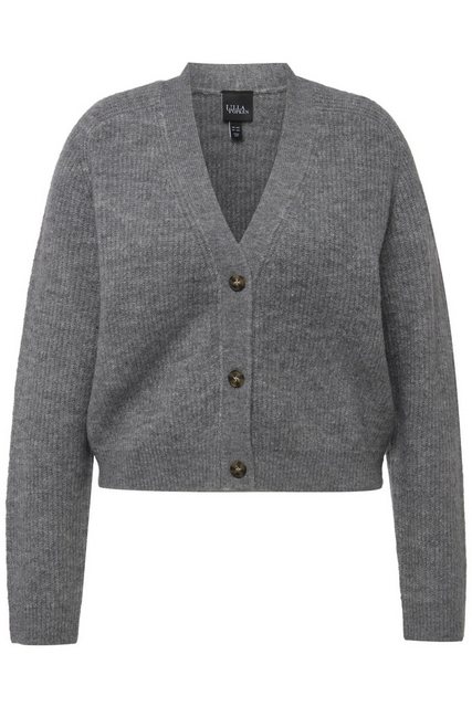 Ulla Popken Strickjacke Strickjacke V-Ausschnitt Knopfleiste Raglanärmel günstig online kaufen