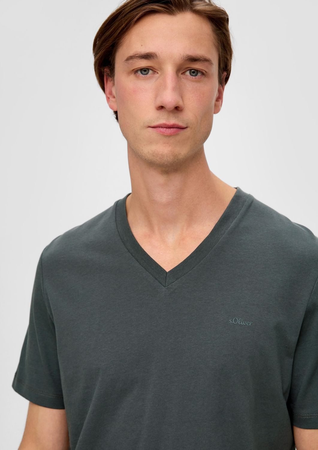s.Oliver T-Shirt T-Shirt V-Ausschnitt, kurzarm, Baumwolle, günstig online kaufen