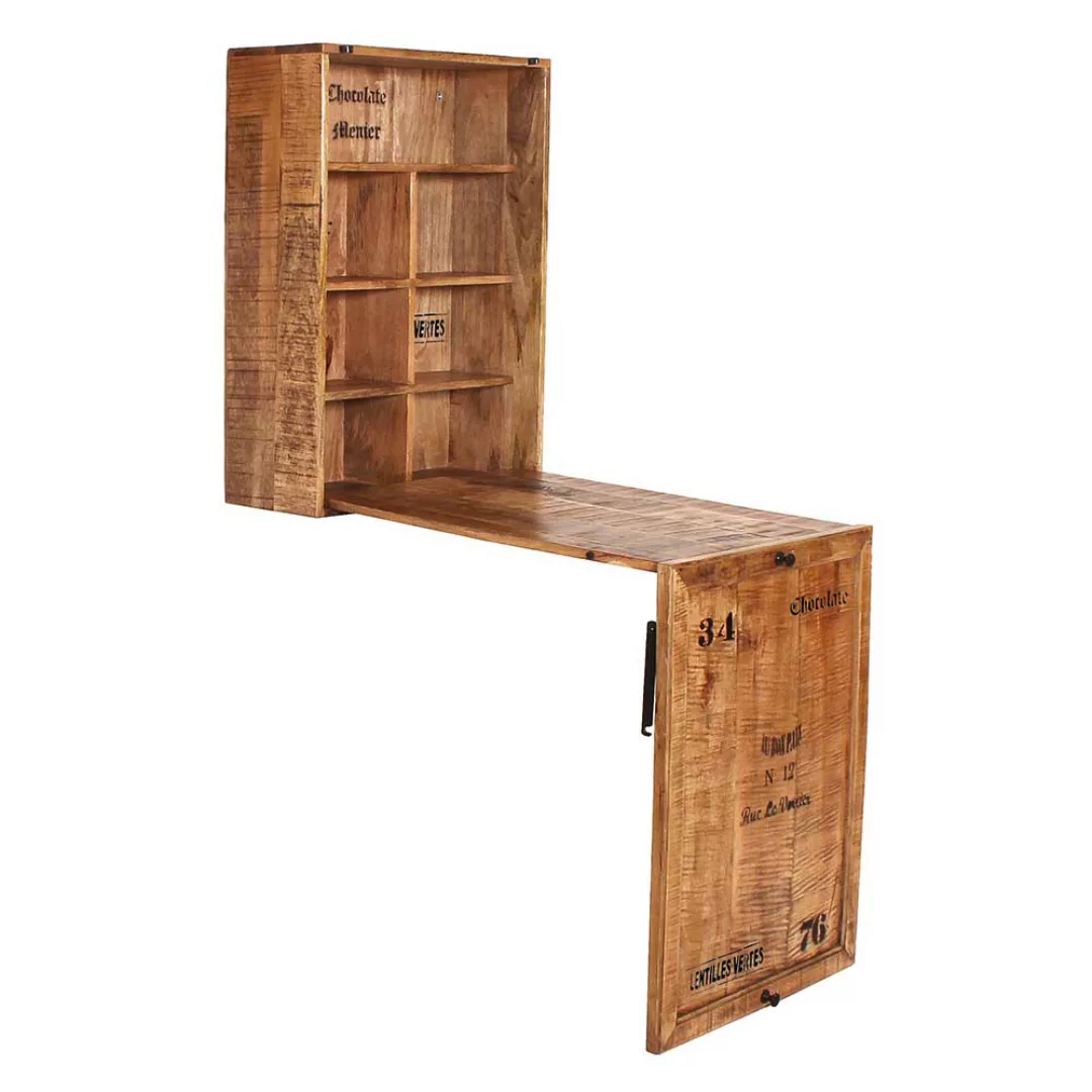 Wandtisch und Hocker aus Mangobaum Recyclingholz klappbarer Tischplatte (dr günstig online kaufen