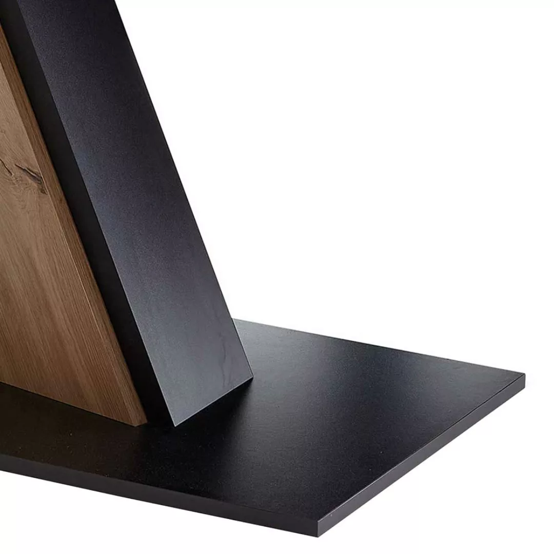 Moderner Esszimmer Tisch in Wildeichefarben Säulengestell günstig online kaufen