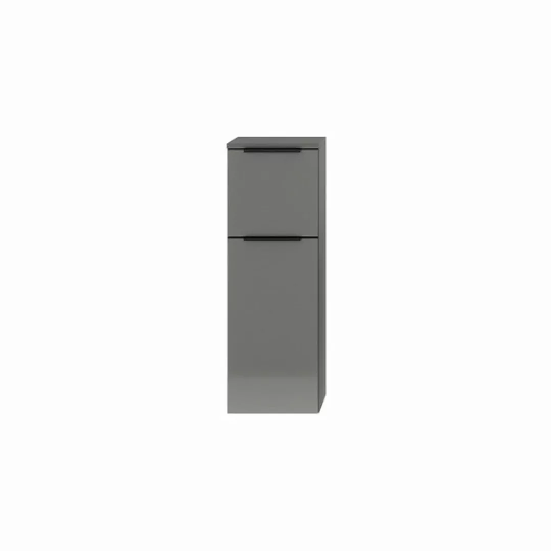 Lomadox Unterschrank PALERMO-136-GREY grau mit schwarzer Griffleiste 30,3/8 günstig online kaufen