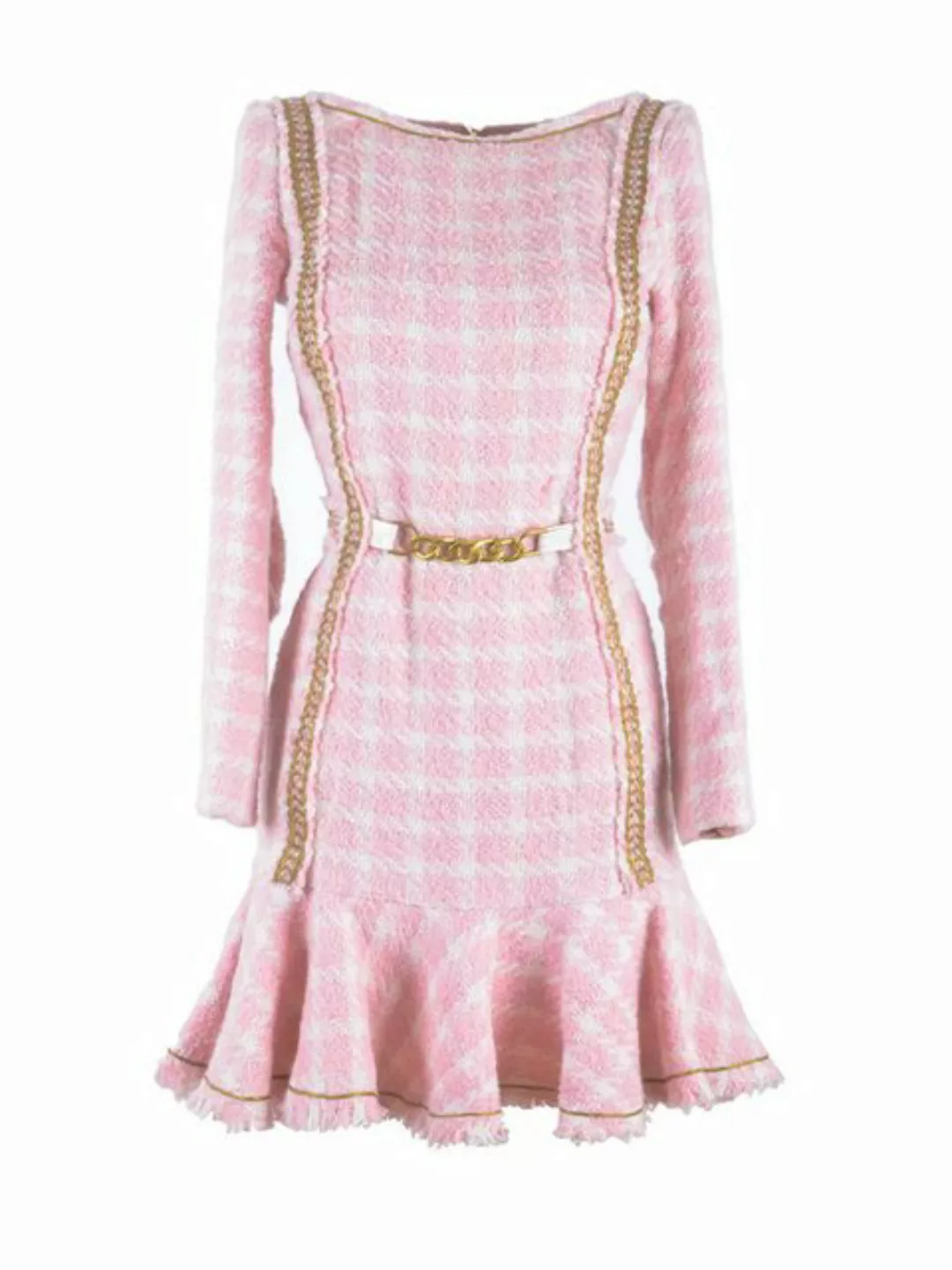 RUA & RUA Minikleid Kleid aus Bouclé-Tweed in Rosa günstig online kaufen