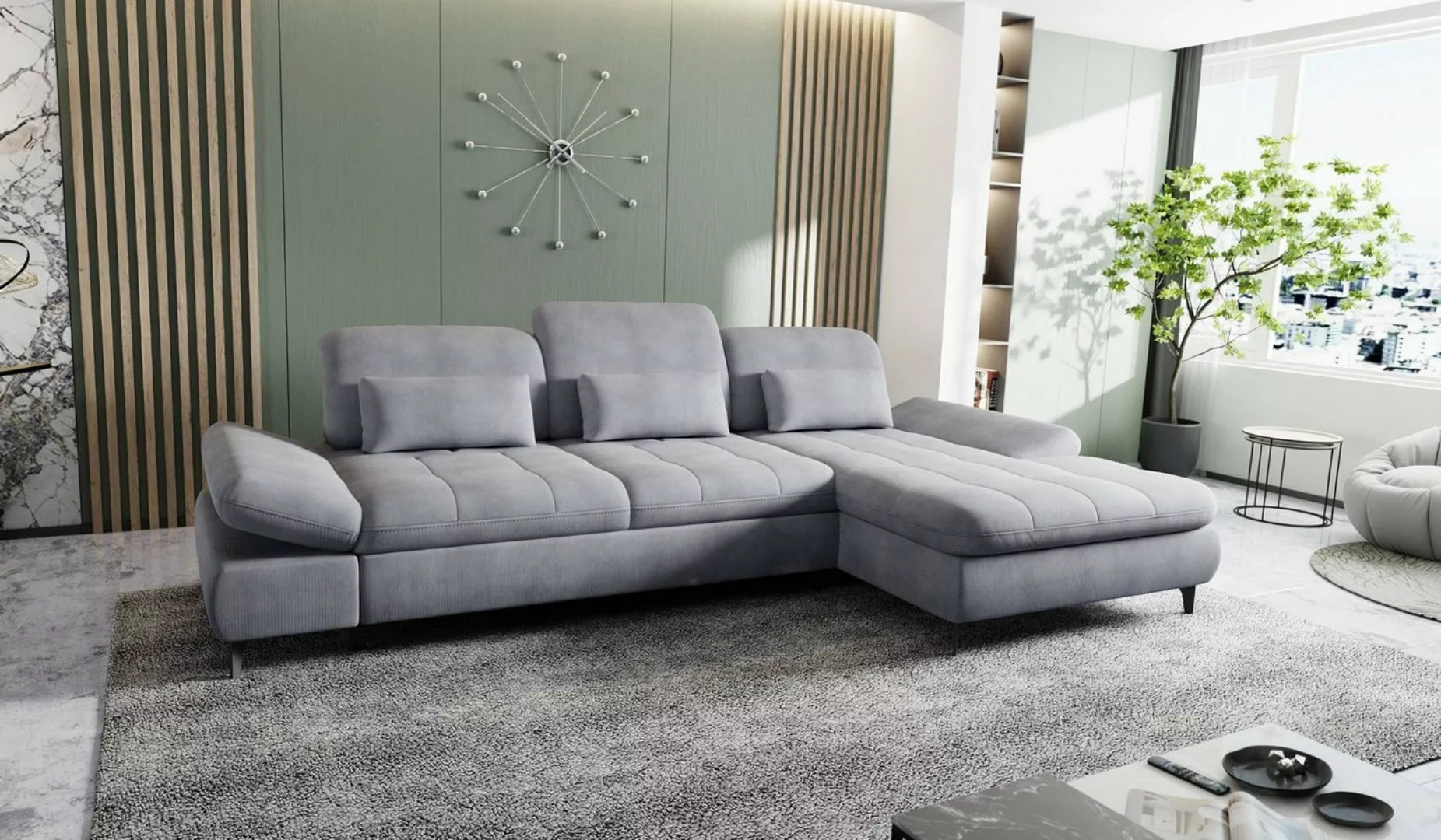 Hygger Möbelhaus Ecksofa NOLA Sofa L Form Incl. Arm und Kopfteilverstellung günstig online kaufen