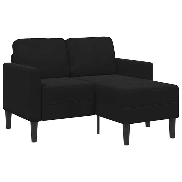 vidaXL Sofa 2-Sitzer-Sofa mit Chaiselongue L-Form Schwarz 125 cm Samt günstig online kaufen