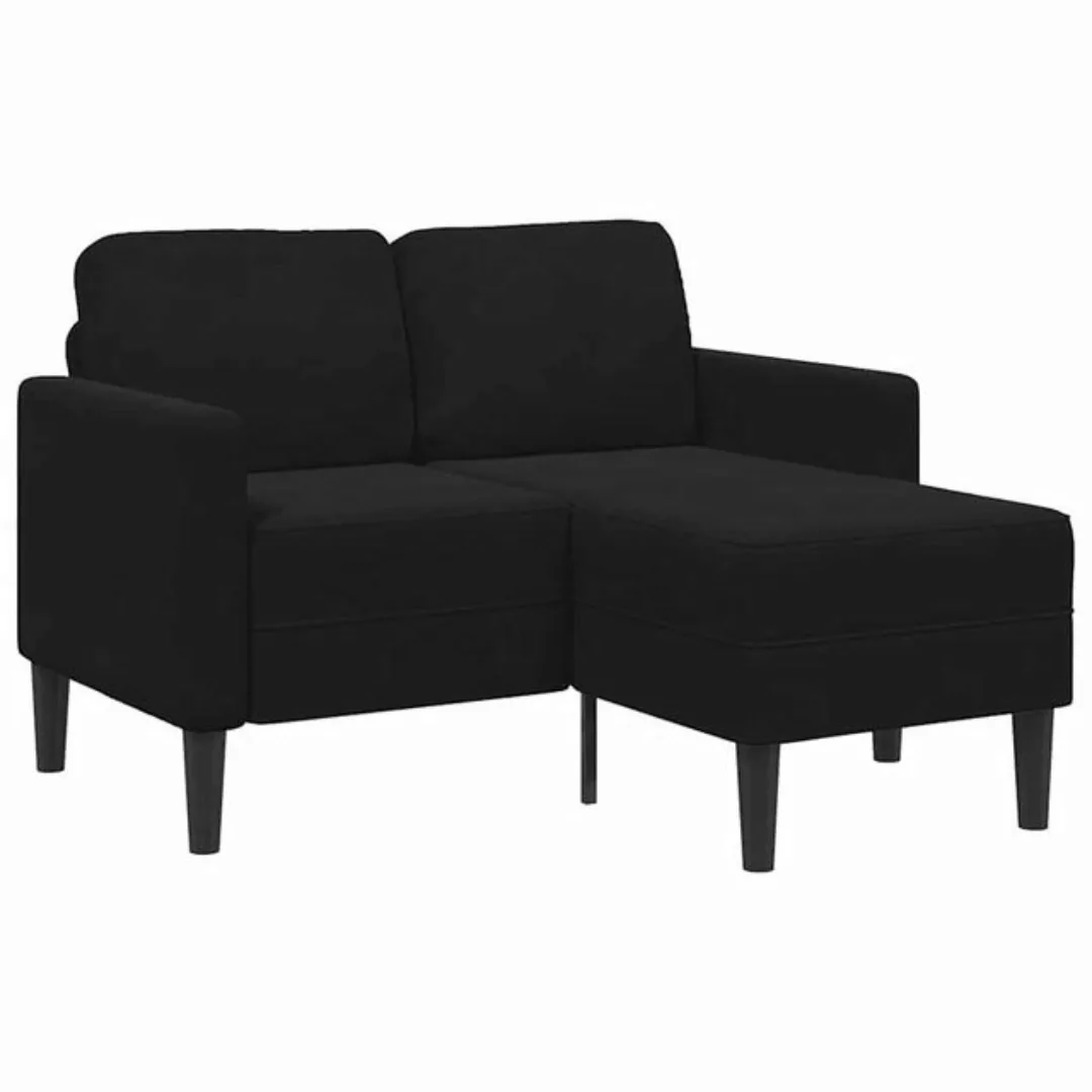 vidaXL Sofa 2-Sitzer-Sofa mit Chaiselongue L-Form Schwarz 125 cm Samt günstig online kaufen