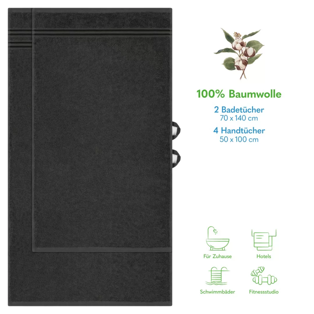 HAMMETEX Handtuch Set »6-teiliges Handtuch Set, 100% Baumwolle, Weich & Sau günstig online kaufen