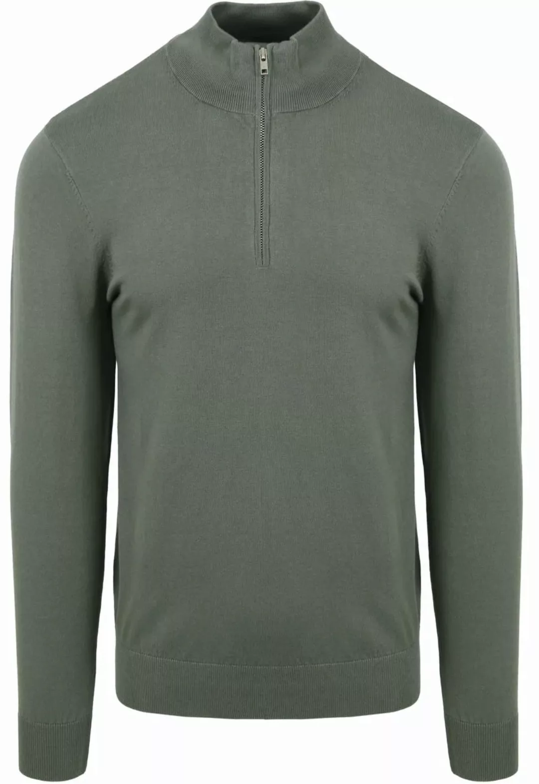 Profuomo Half Zip Pullover Luxury Grün - Größe M günstig online kaufen