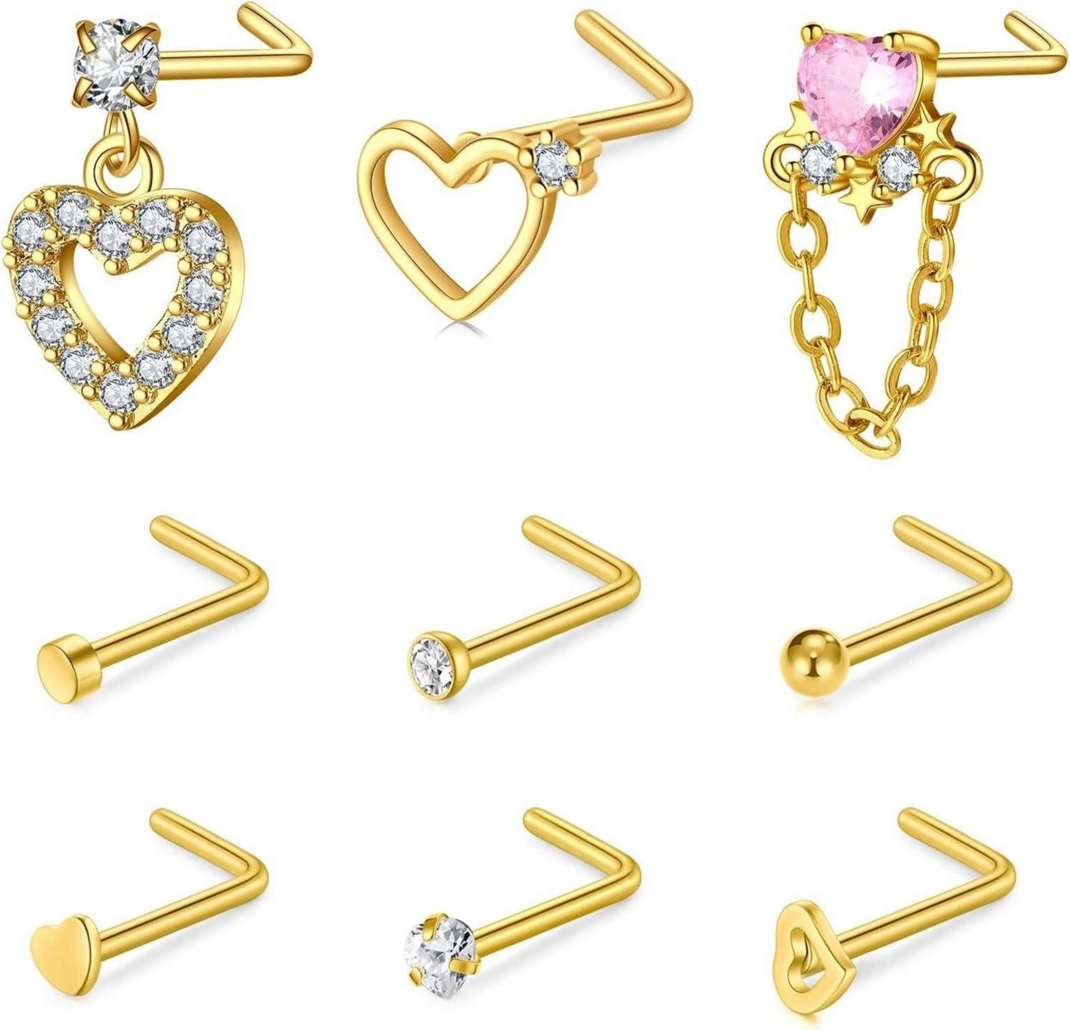 AVYRING Nasenpiercing-Set Nasenpiercing Set Chirurgenstahl 12 günstig online kaufen