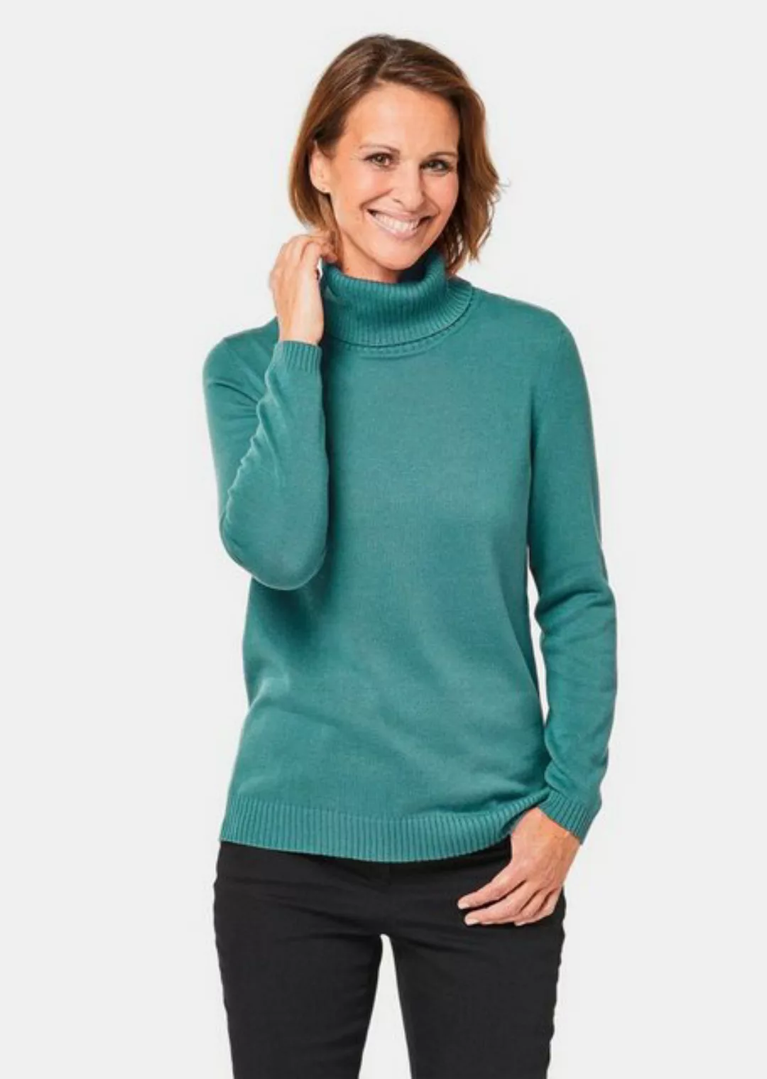 GOLDNER Rollkragenpullover Kurzgröße: Pullover mit halsfernem Rollkragen günstig online kaufen