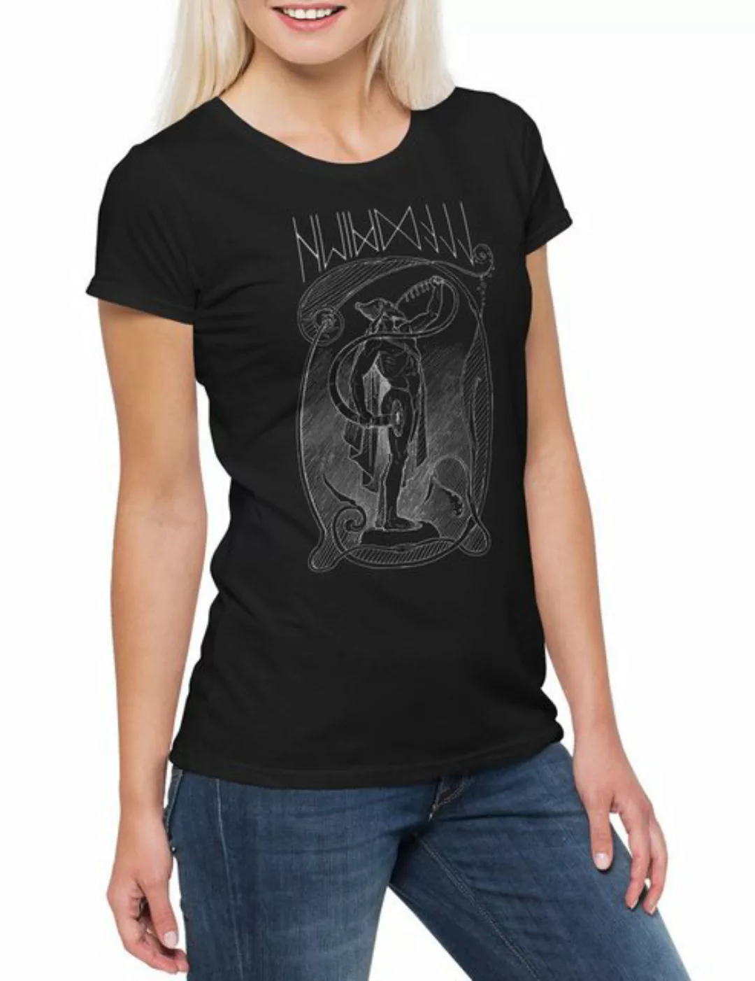 Urban Backwoods Print-Shirt Heimdall Damen T-Shirt Heimdallr Norsemen God G günstig online kaufen