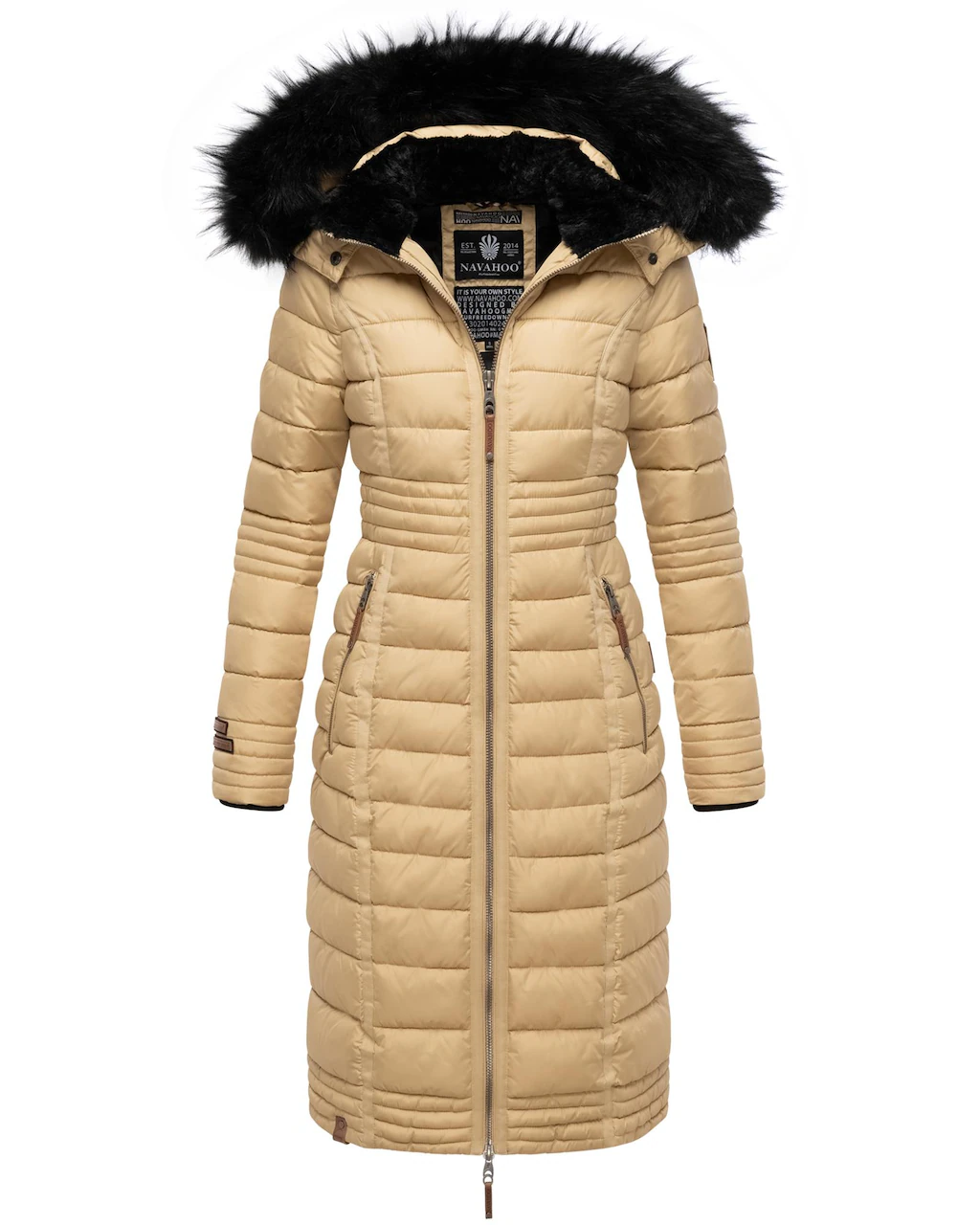 Navahoo Wintermantel "Umay", langer Damen Winter Steppmantel mit Kunstfellk günstig online kaufen