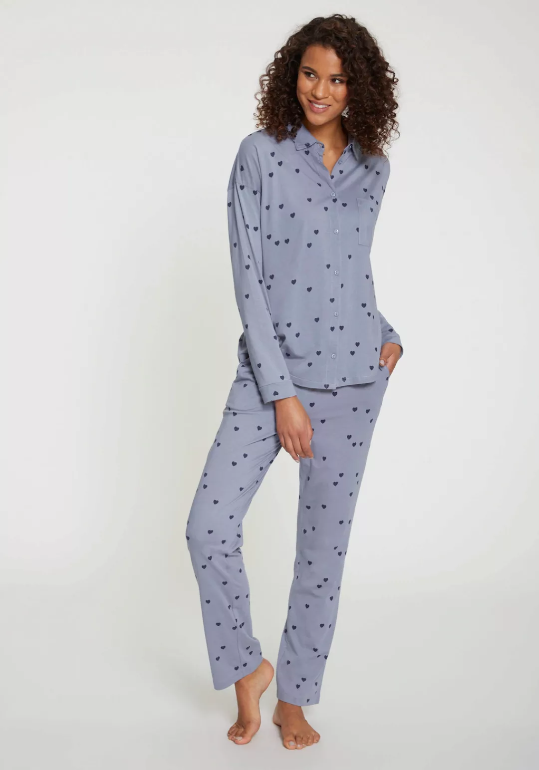 Vivance Dreams Pyjama, (2 tlg.), in klassischem Schnitt günstig online kaufen