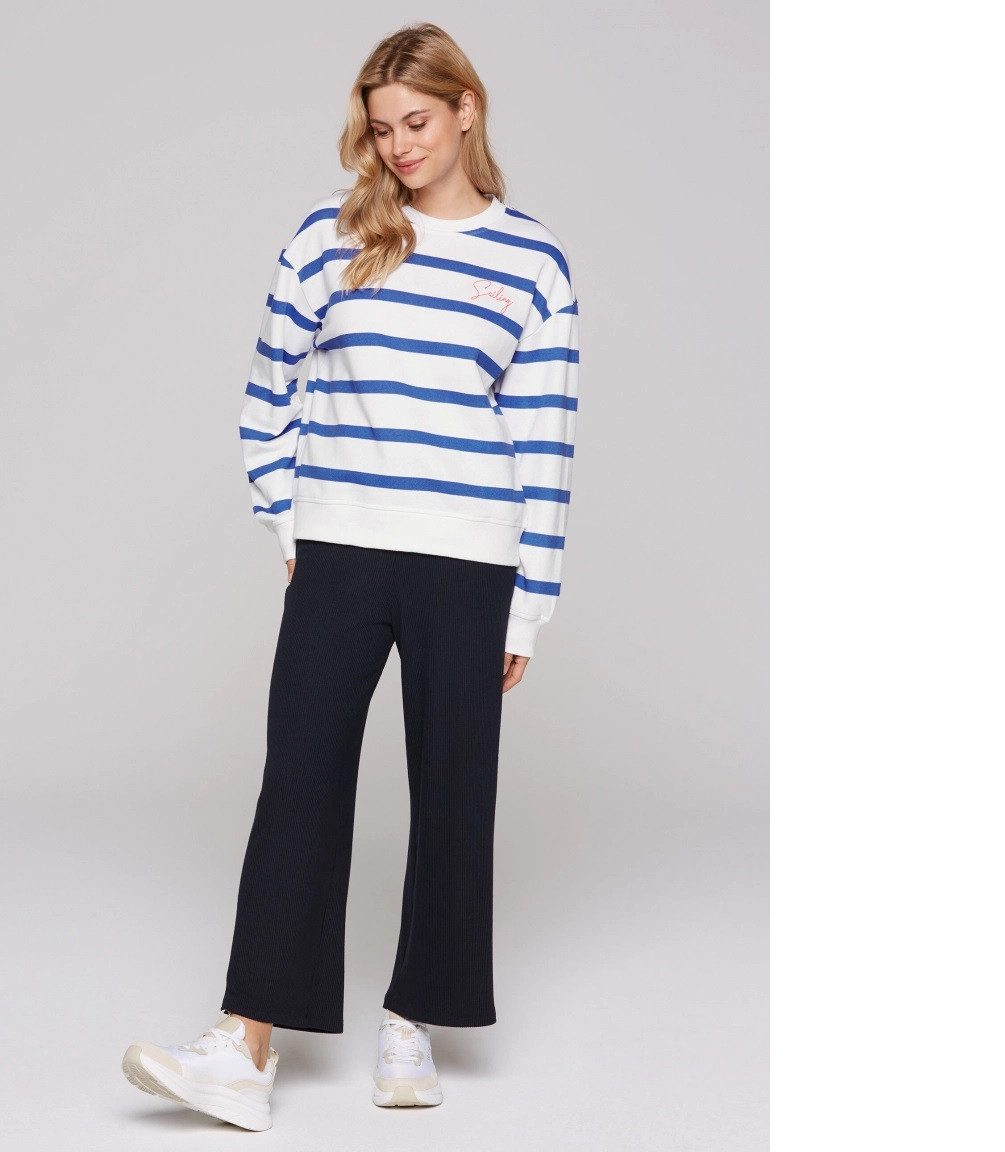 SOCCX Sweatshirt mit Streifen-Design opticwhite filigranen günstig online kaufen