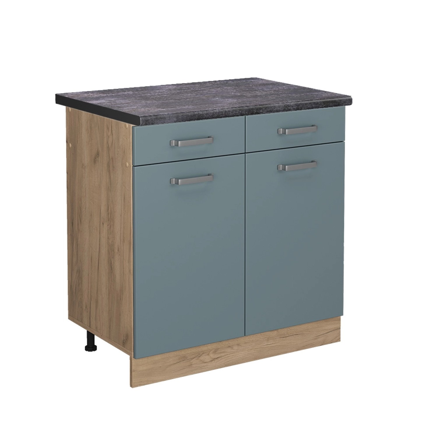 Vicco Unterschrank R-Line, Blau-Grau/Goldkraft Eiche, 80 günstig online kaufen