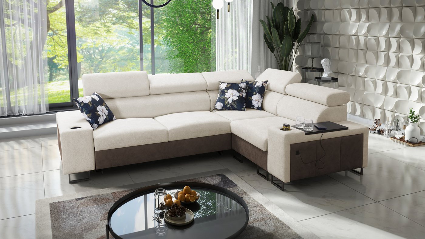 Kaiser Möbel Ottomane Luxuriöses Ecksofa mit Schlaffunktion MELODY II, für günstig online kaufen