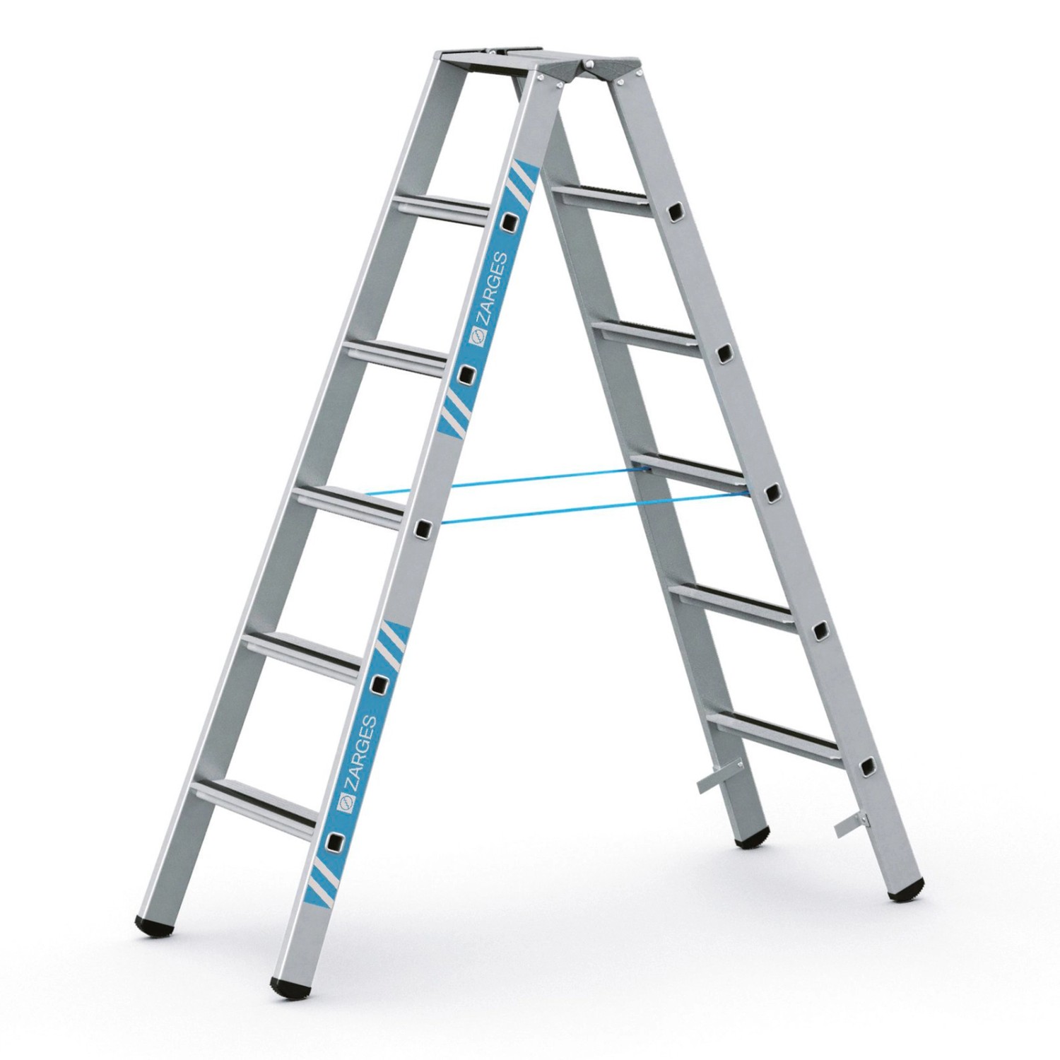 Zarges gebördelte Stehleiter, eloxiert Saferstep B 2x6 Stufen günstig online kaufen
