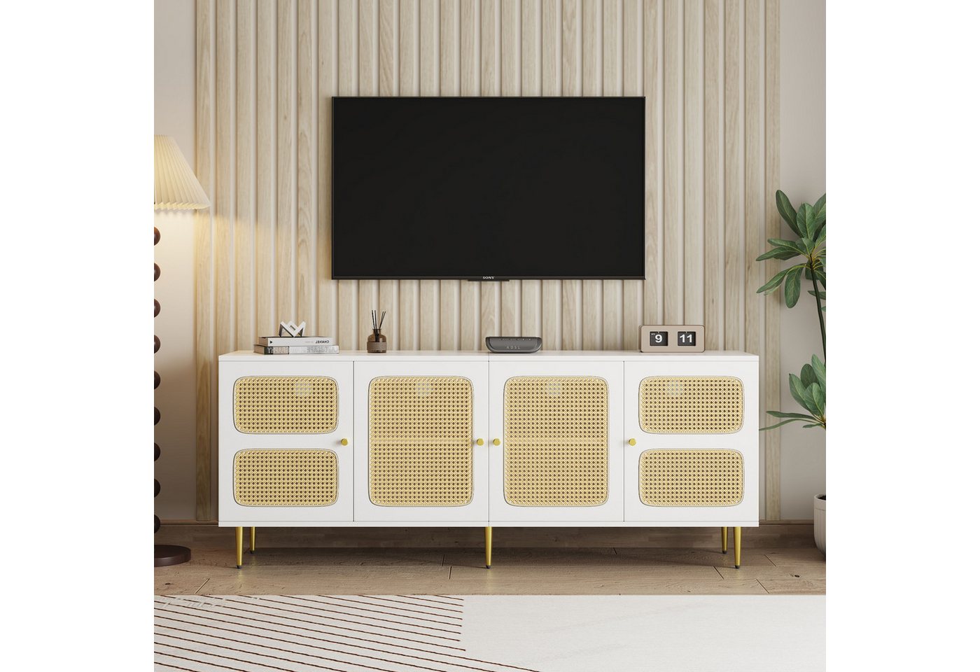 BlingBin TV-Schrank Eleganter Rattan-TV-Board (1-St., Fernseherschrank 180x günstig online kaufen
