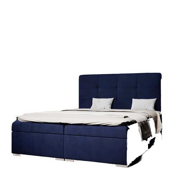 Xlmoebel Bett Neues Boxspringbett im Luxus-Hotelstil mit blauer Farbe, Dopp günstig online kaufen