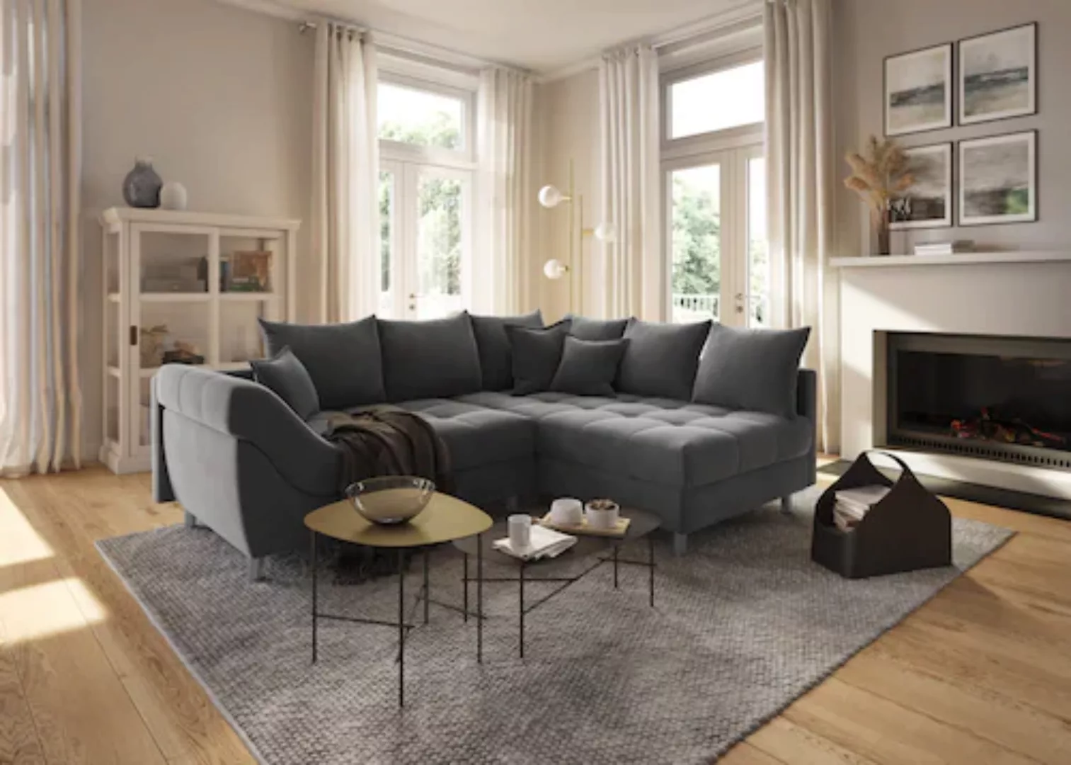 COLLECTION AB Ecksofa Joseli, mit Zier- und Rückenkissen, komfortable Schan günstig online kaufen