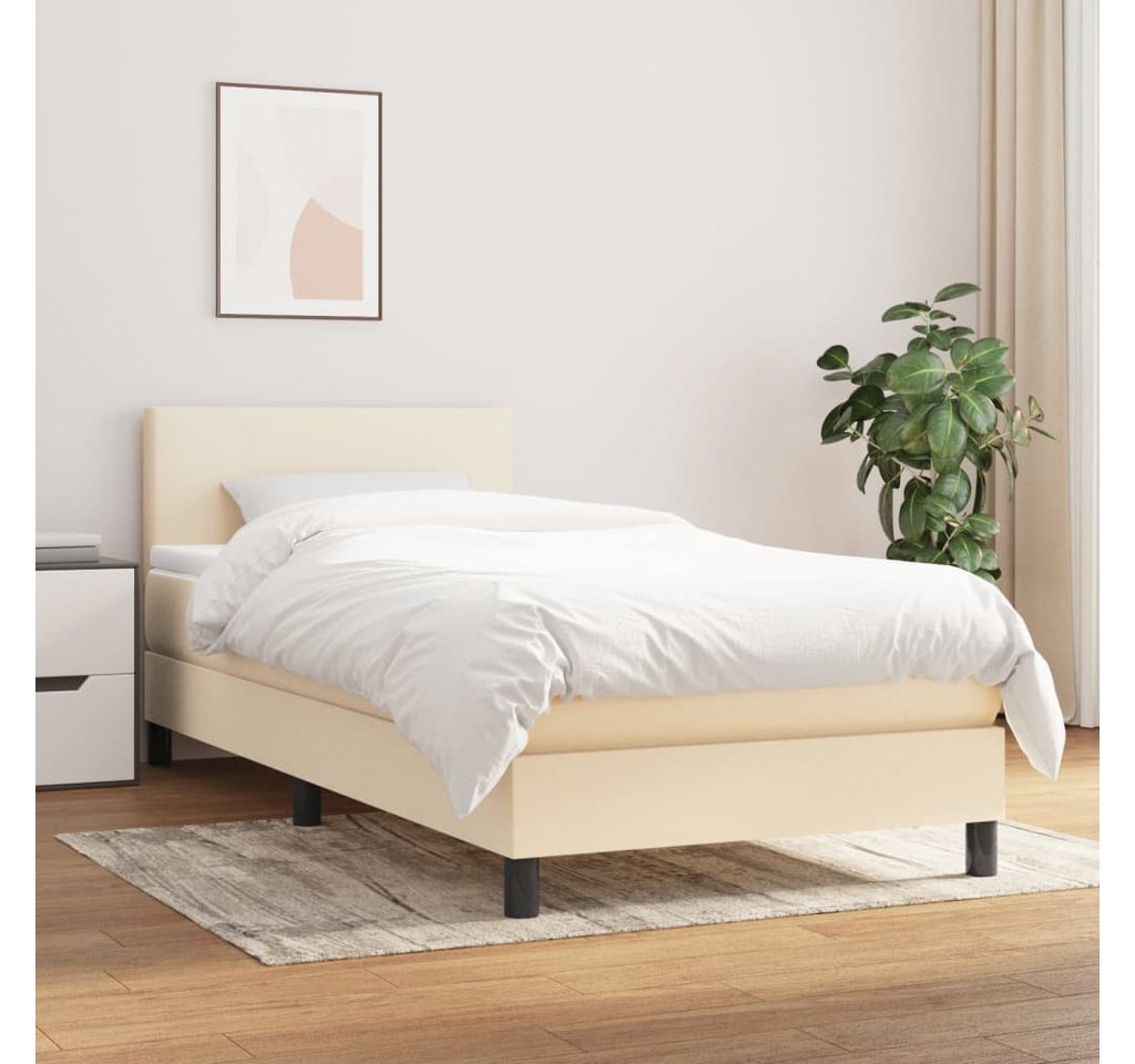 vidaXL Boxspringbett mit Matratze Creme 80x200 cm Stoff1373135 günstig online kaufen