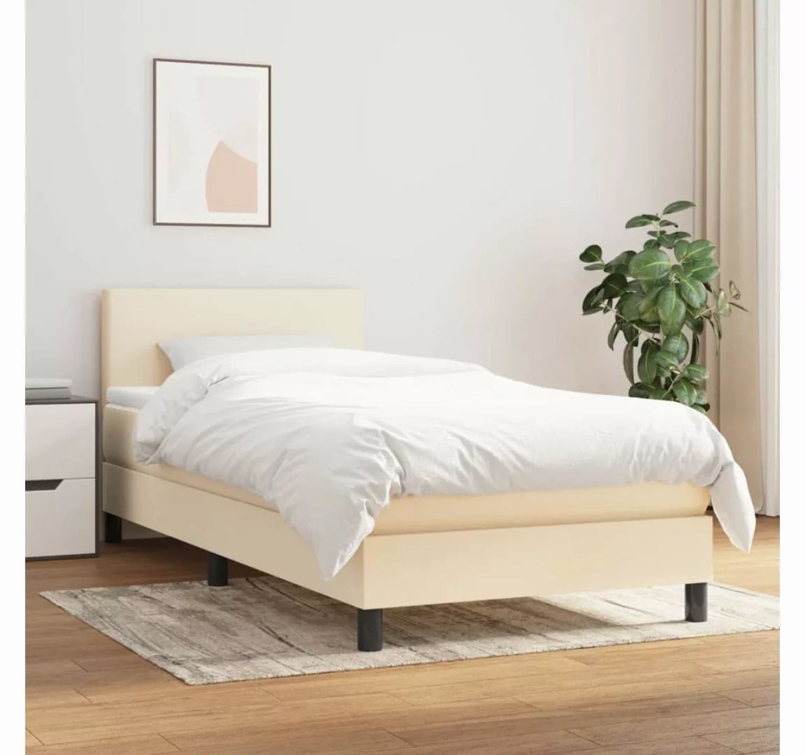 vidaXL Boxspringbett mit Matratze Creme 80x200 cm Stoff1373135 günstig online kaufen