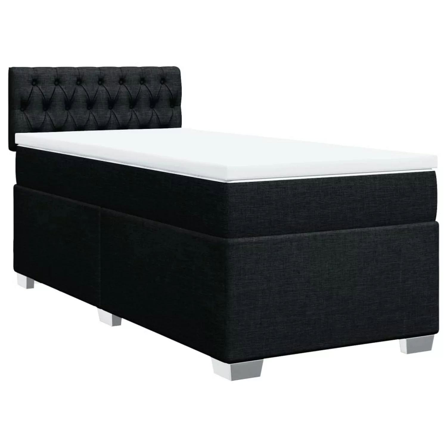 vidaXL Boxspringbett mit Matratze Schwarz 90x190 cm Stoff2097784 günstig online kaufen