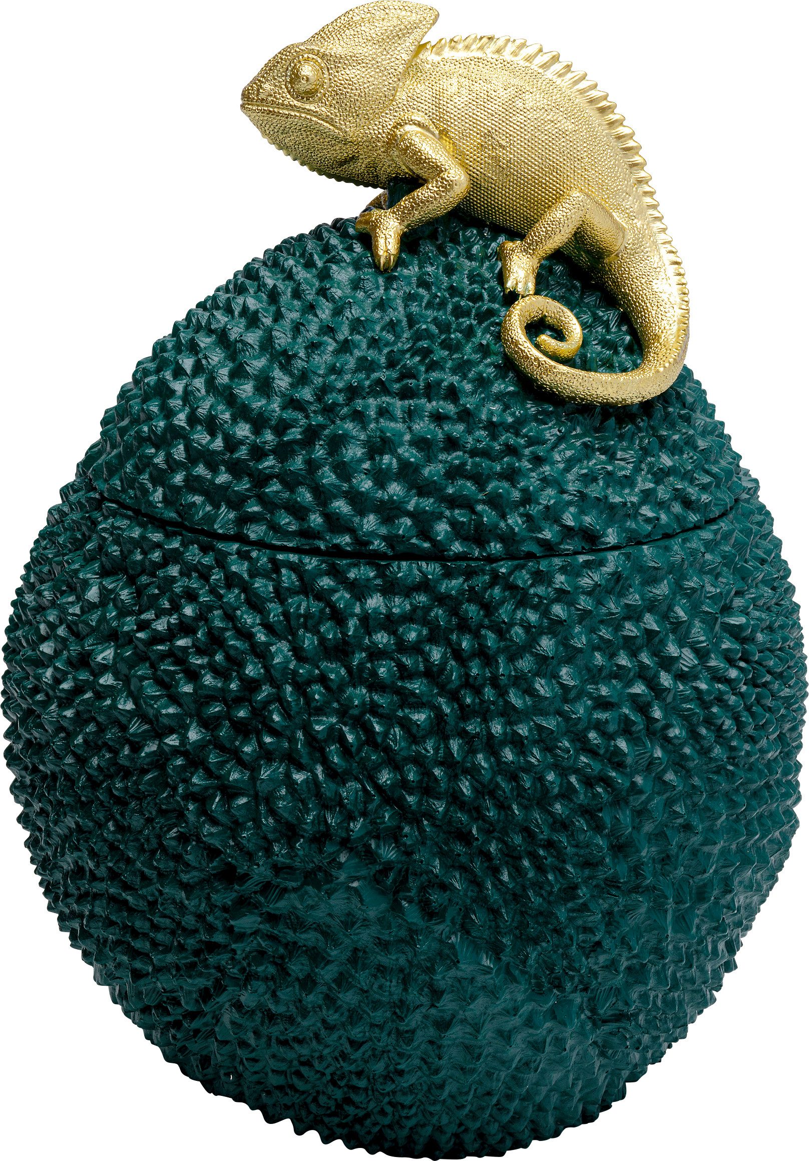 KARE Deko-Dose Chameleon, Höhe 34 cm, dunkelgrün, gold günstig online kaufen