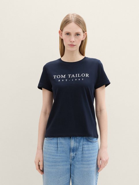 TOM TAILOR T-Shirt T-Shirt mit Logo Stickerei mit Logo Stickerei günstig online kaufen