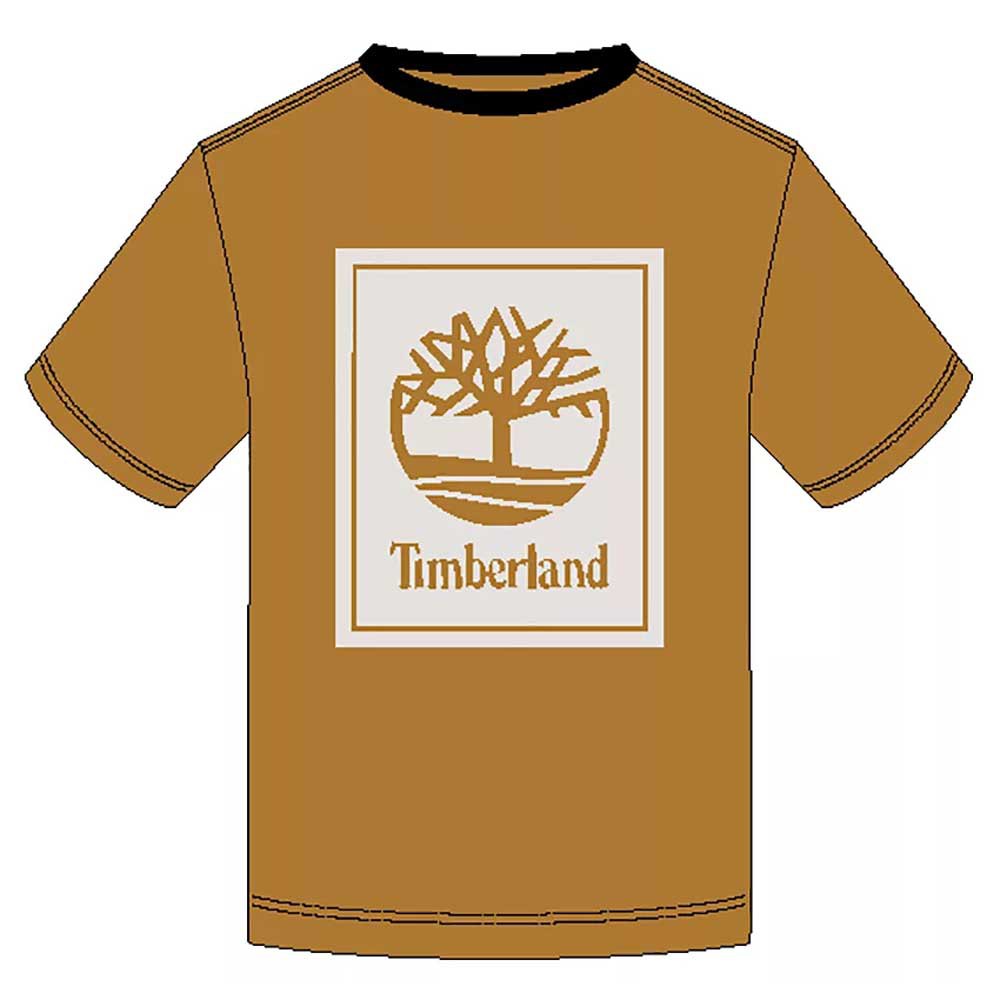 Timberland Stack Logo Regular Kurzärmeliges T-shirt S Wheat / White Sand günstig online kaufen