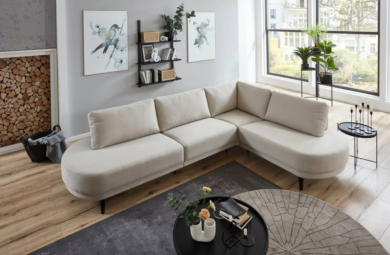 ATLANTIC home collection Ecksofa Ronny L-Form, mit Wellenunterfederung, rec günstig online kaufen