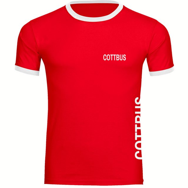 multifanshop T-Shirt Kontrast Cottbus - Brust & Seite - Männer günstig online kaufen