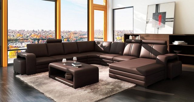 JVmoebel Ecksofa XXL Multifunktions Ledercouch Big Sofa Polster Moderne UFo günstig online kaufen