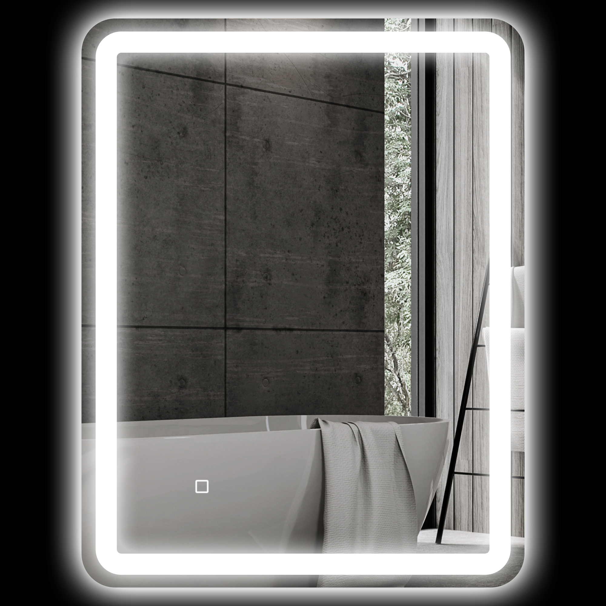 HOMCOM Badspiegel, 60 x 80 cm LED Spiegel mit Touch-Schalter, Memory-Funkti günstig online kaufen
