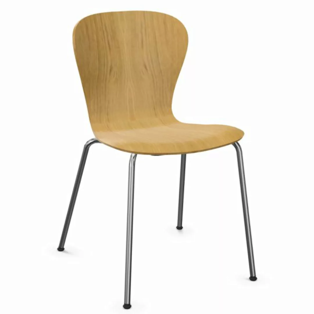 THONET S 220 Formholz-Stuhl | Edelholz Eiche | Gestell chrom günstig online kaufen