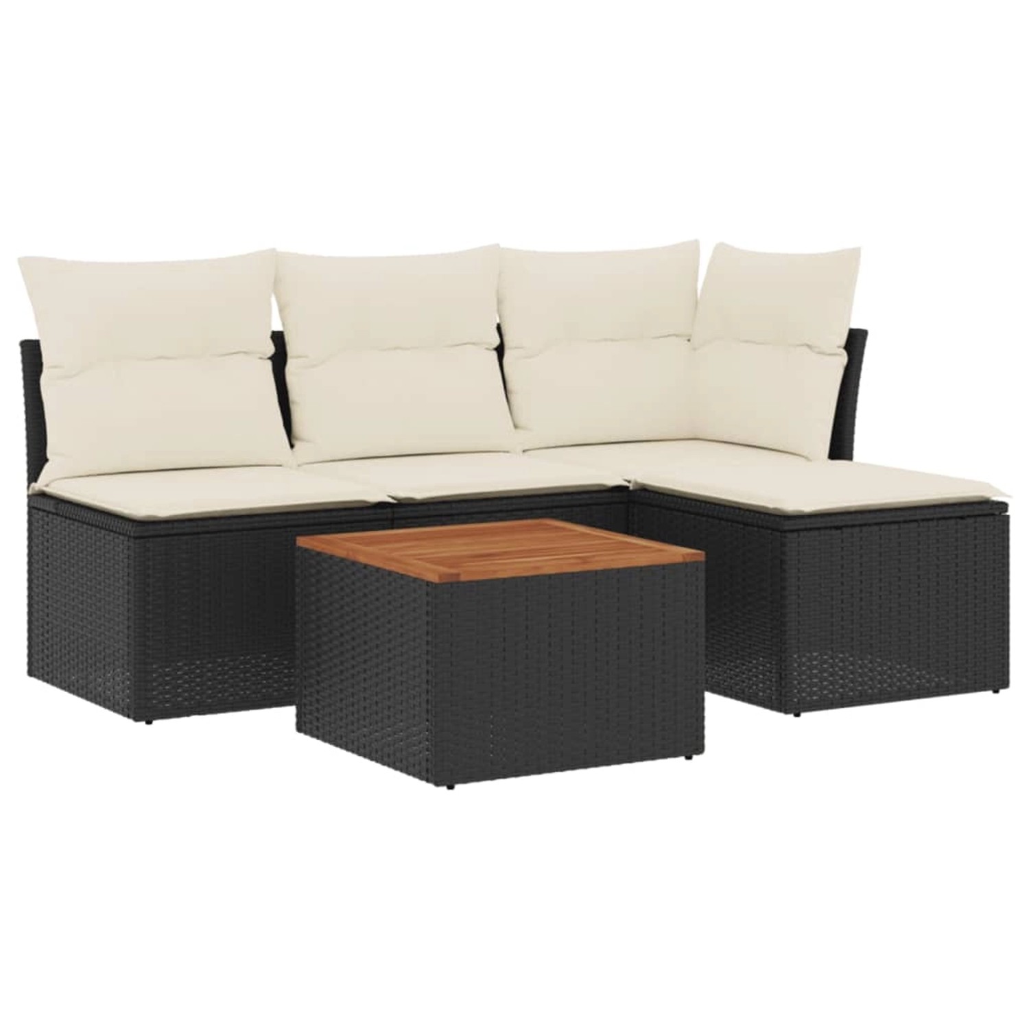 vidaXL 5-tlg Garten-Sofagarnitur mit Kissen Schwarz Poly Rattan Modell 57 günstig online kaufen