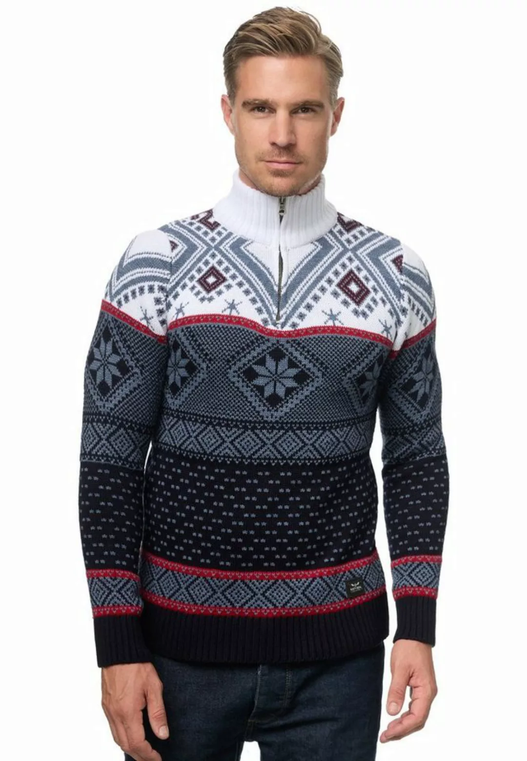 Rusty Neal Strickpullover mit winterlichem Muster günstig online kaufen