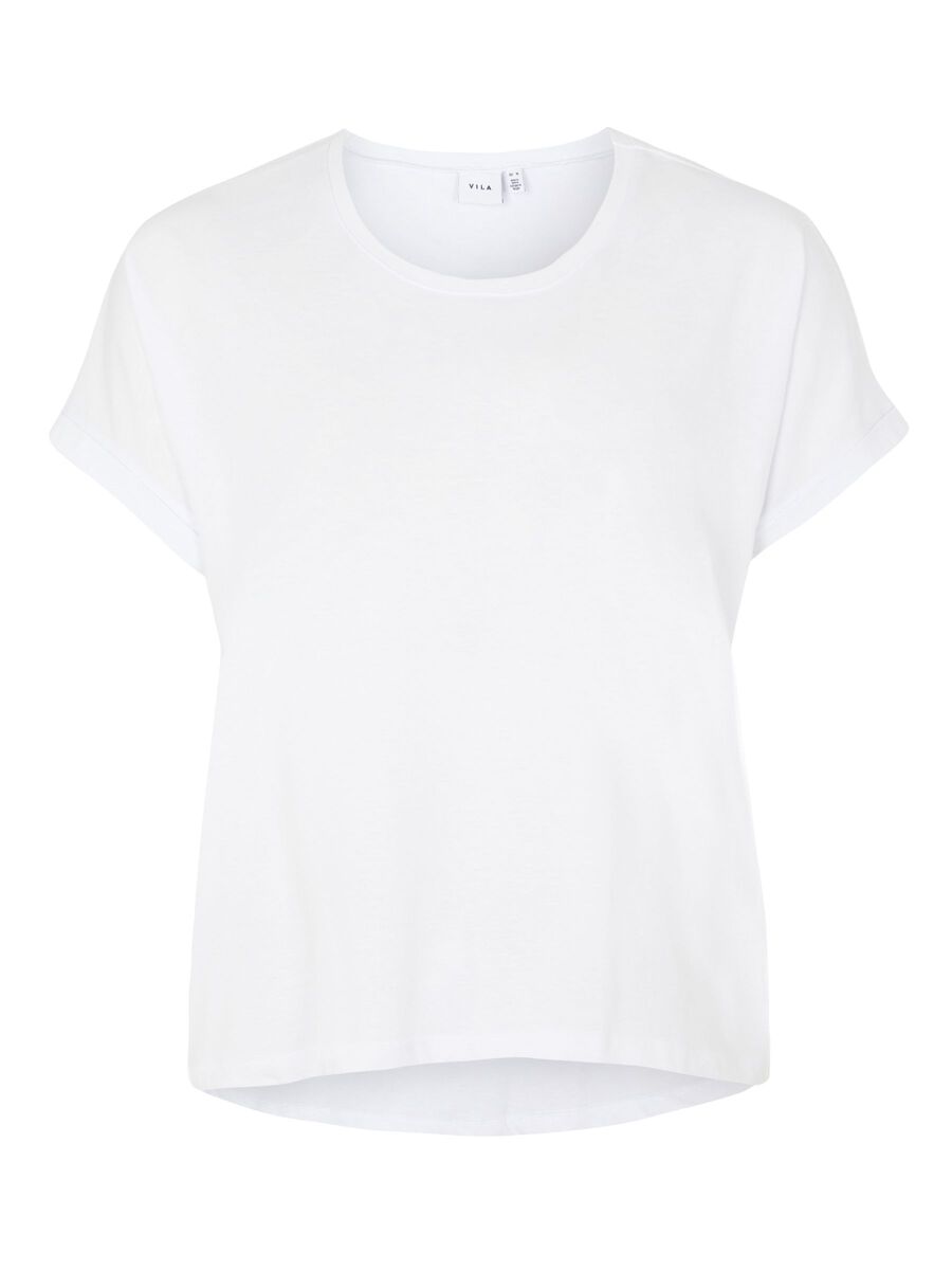 VILA Curve – Basic- T-shirt Damen White günstig online kaufen