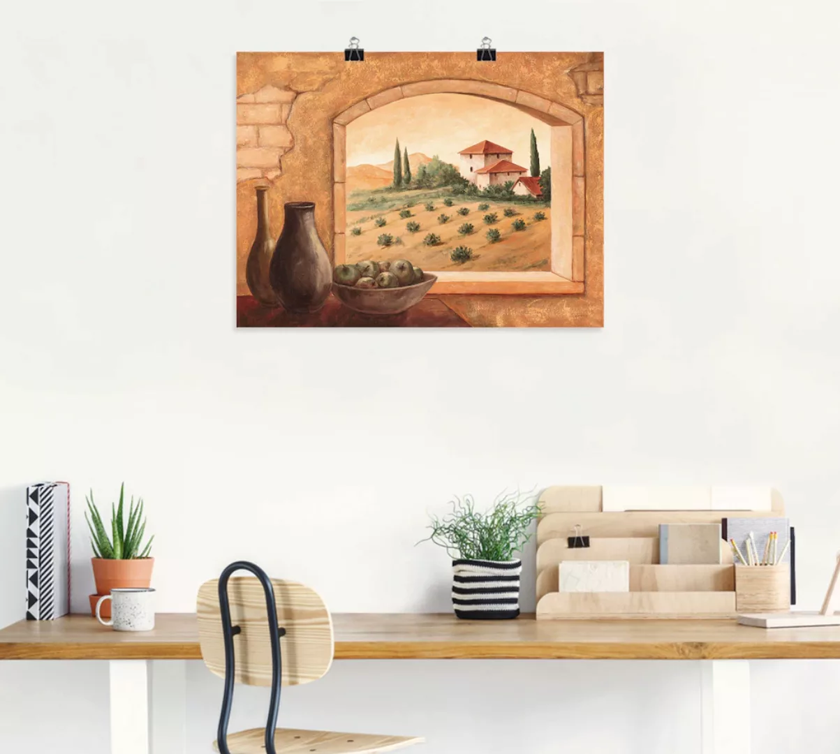Artland Wandbild "Toskana", Fensterblick, (1 St.) günstig online kaufen
