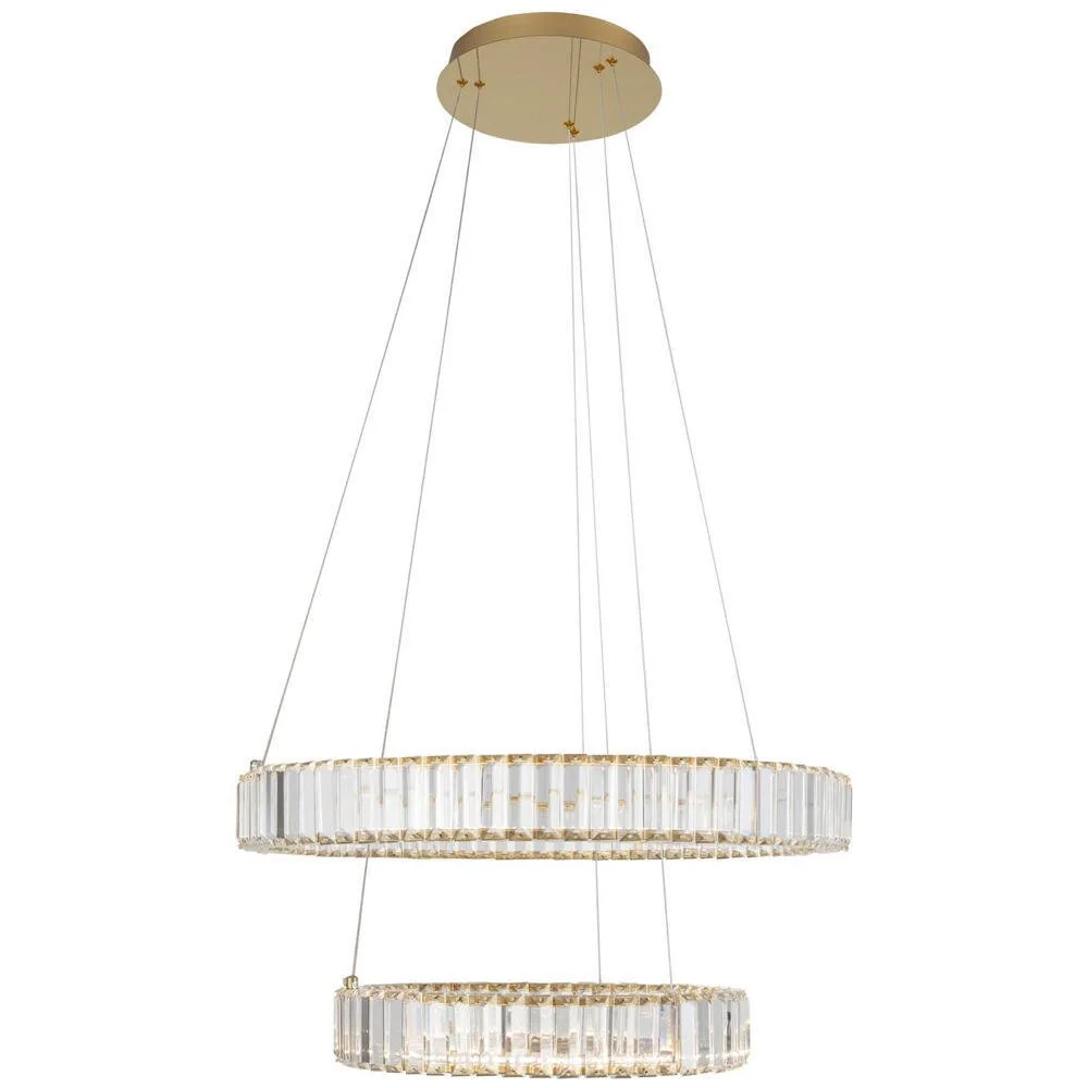 LED Pendelleuchte Aurelia in Gold und Transparent 2x 23W 4328lm günstig online kaufen