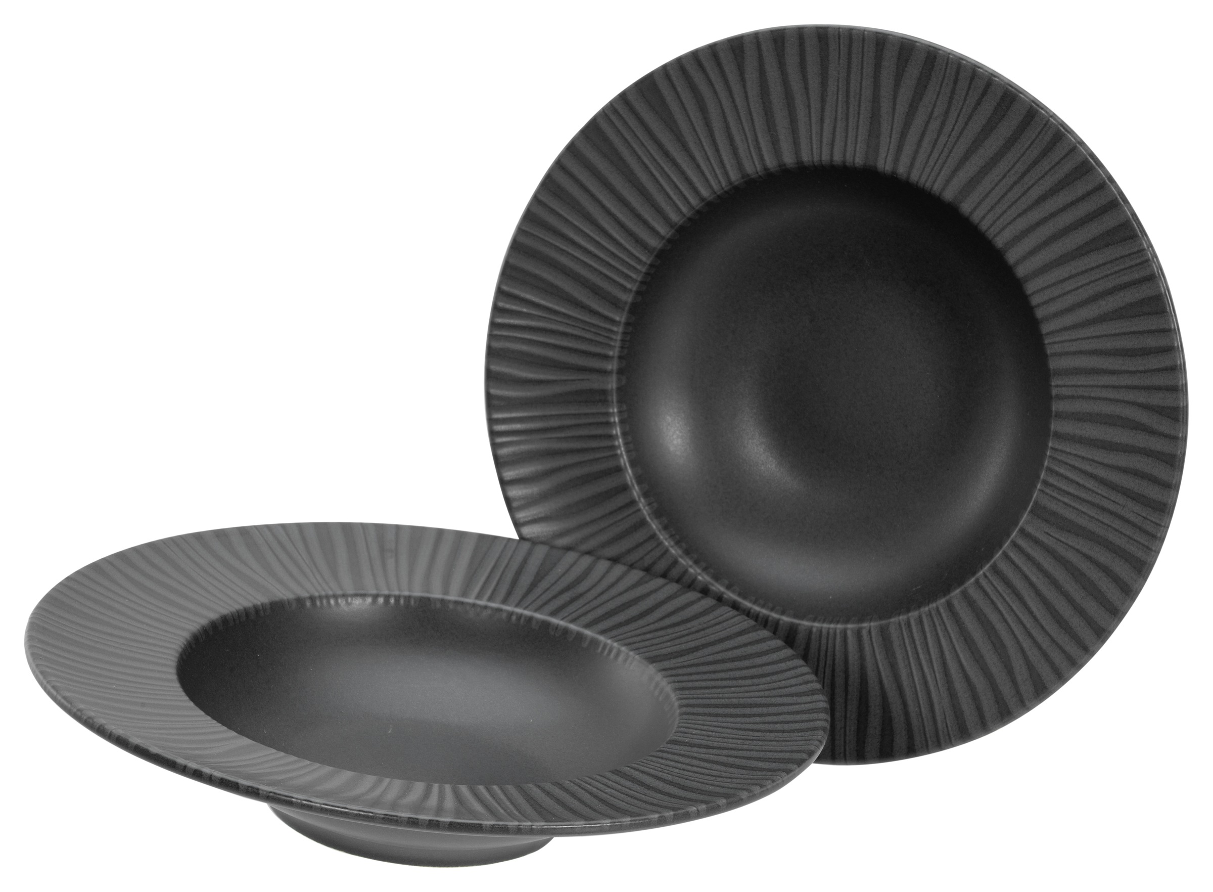 CreaTable Pastateller »Vesuvio Black, Pasta Gourmetteller Set 2-tlg«, (Set, günstig online kaufen