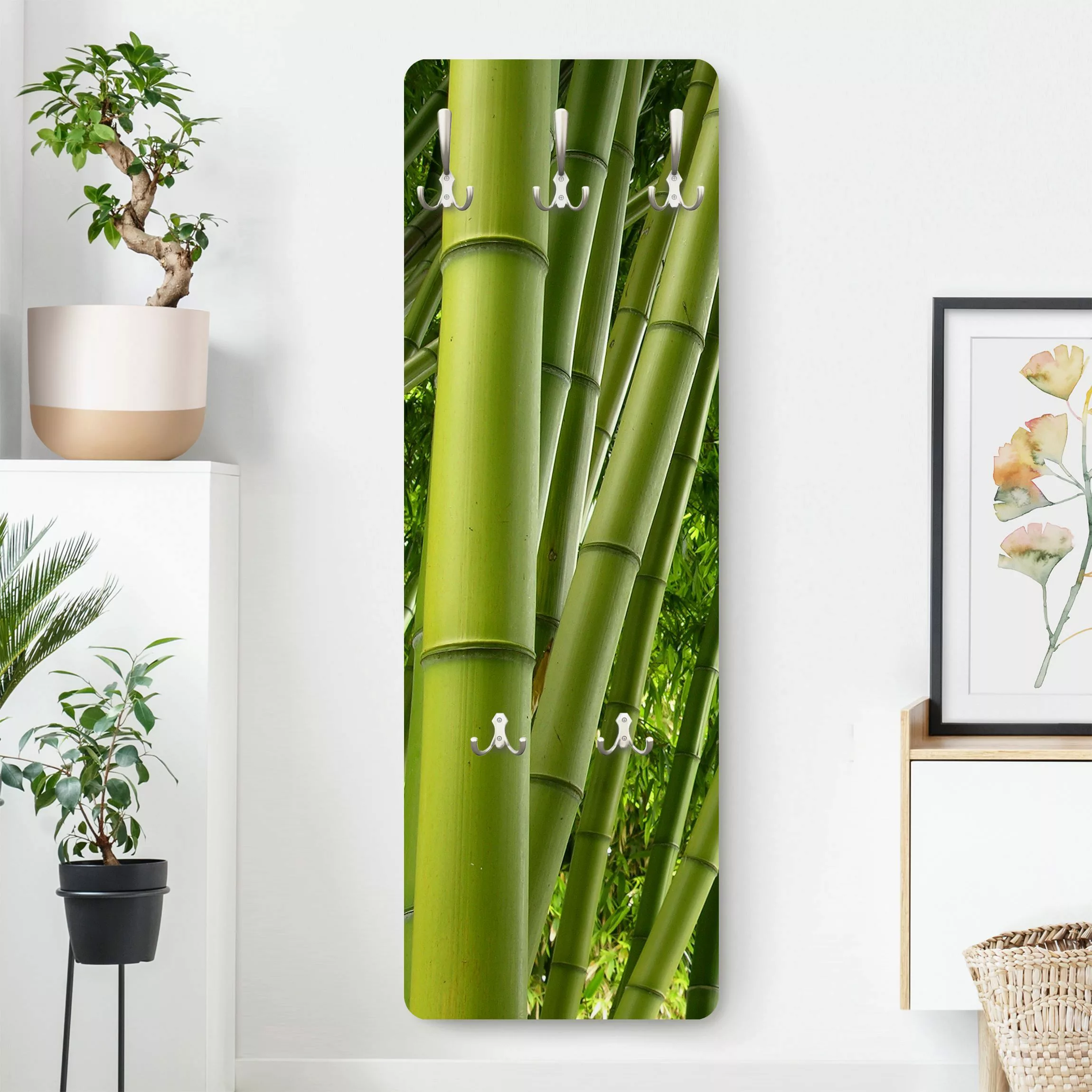 Wandgarderobe Holzpaneel Natur & Landschaft Bamboo Trees günstig online kaufen