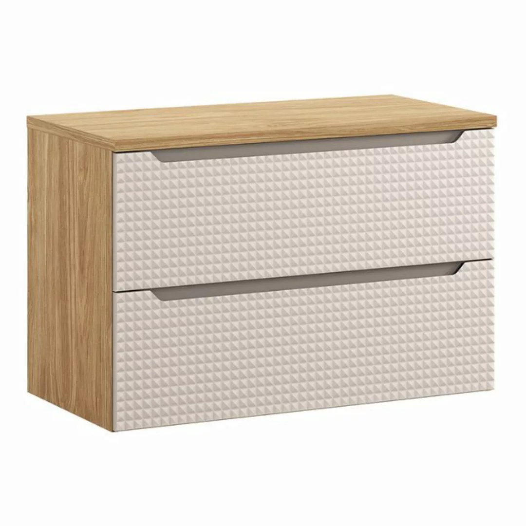 Lomadox Waschbeckenschrank LONDON-56-BEIGE 90cm breit, Schubladen, Softclos günstig online kaufen