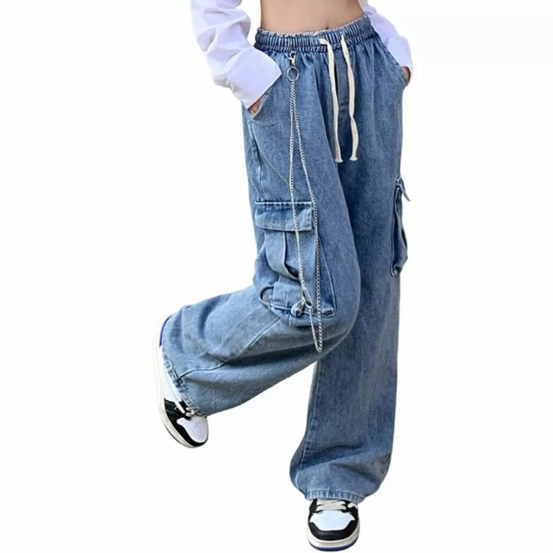 FIDDY Jeanshotpants Jeans für Damen Baggy Cargo Hose High Waist Y2K Boyfrie günstig online kaufen